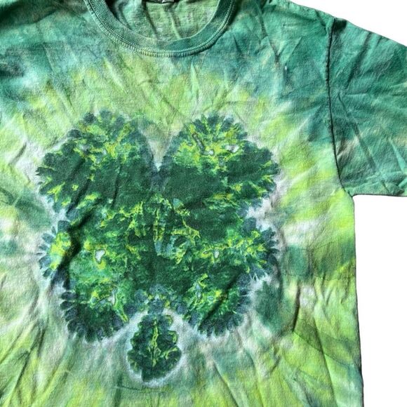TieDyeFour Leaf Clover Green Tie-dye Tshirt- sz small - St Patricks Day - Picture 3 of 5